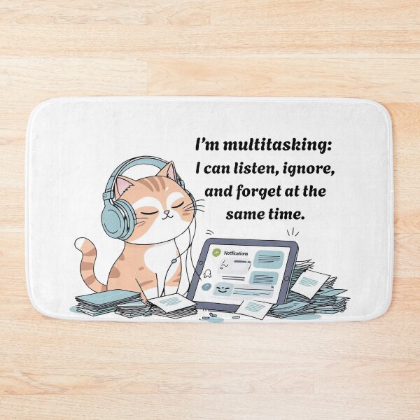 Item preview, Funny Cat T-Shirt, Gift for Cat Lovers, Multitasking Humor Tee, Casual Pet Shirt, Birthday Present for Cat Owners designed and sold by AKPixelDesigns.