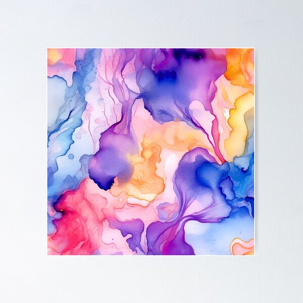 Item preview, Dreamy Azure Blues, Pink-Purple, And Yellow Abstract  designed and sold by DEC02.
