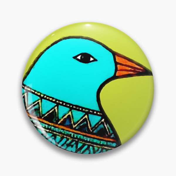Item preview, Folk Art Blue Bird designed and sold by ViaARTfactory.