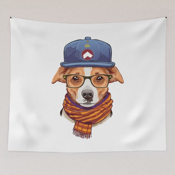 Item preview, hipster dog logo designed and sold by SUMA3000.