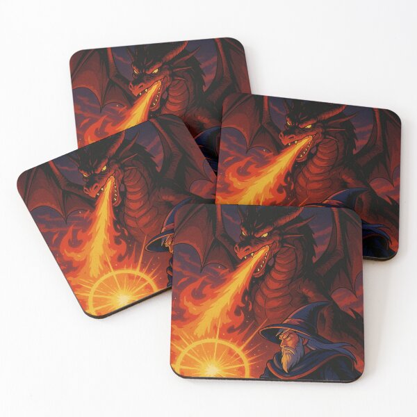 Item preview, Sorcerer and Fire Dragon designed and sold by JonelleTshirts.