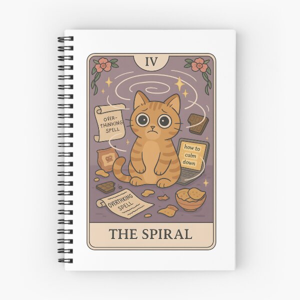 Item preview, The Spiral – Anxious Cat Tarot Card Design designed and sold by SONandMOONcreationsAU.