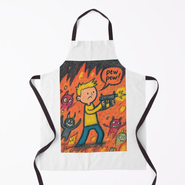 Item preview, Funny Stick Man Drawn Fighting Demons With Crayon designed and sold by Piotrek0001.