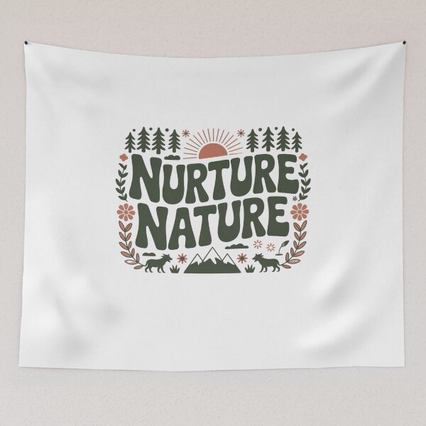 Item preview, nurture nature vintage environmentalist design designed and sold by Mateusz Majcherek.