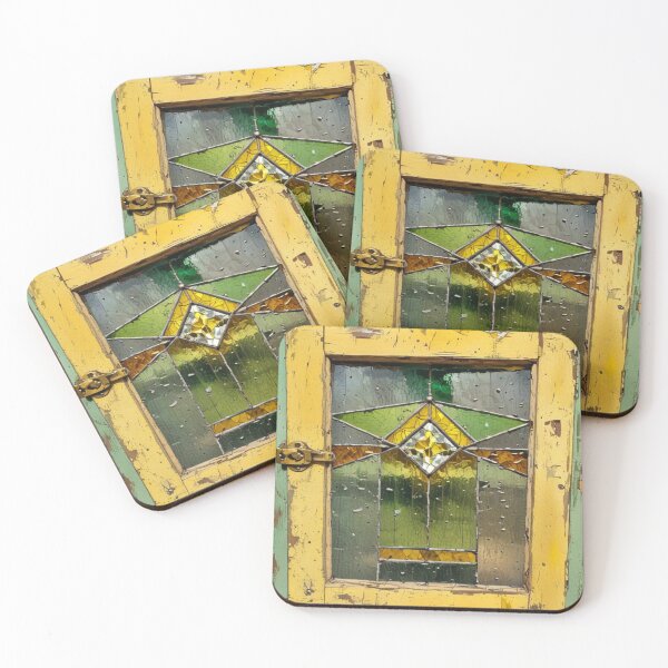Item preview, Old leadlight stained glass cupboard designed and sold by WildLadyWood.