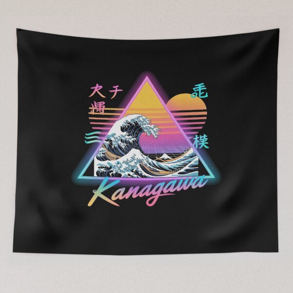 Item preview, Vaporwave Aesthetic Great Wave Retro Triangle designed and sold by Mateusz Majcherek.