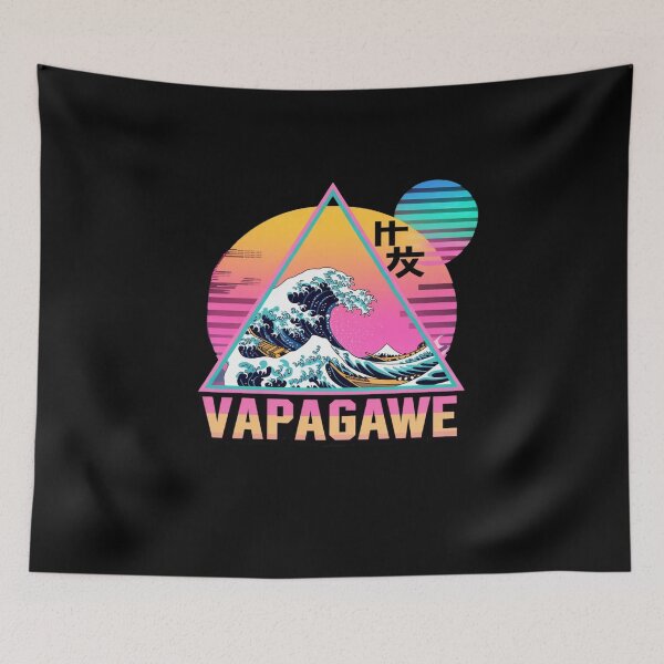 Item preview, Vaporwave Aesthetic Great Wave Retro Triangle designed and sold by Mateusz Majcherek.