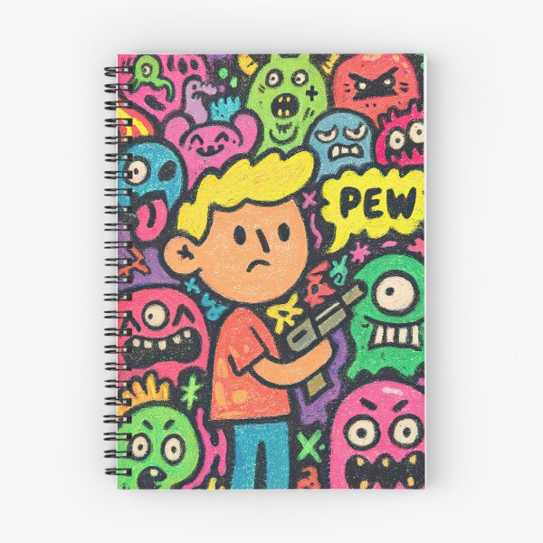 Item preview, Cartoon Warrior Says Pew Pew Fighting Demons designed and sold by Piotrek0001.