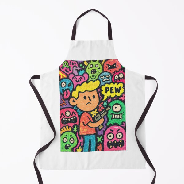 Item preview, Cartoon Warrior Says Pew Pew Fighting Demons designed and sold by Piotrek0001.