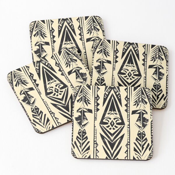 Item preview, Samoan Tribal Tattoo Pattern – Polynesian Spear & Wave Design designed and sold by Myra365Art.