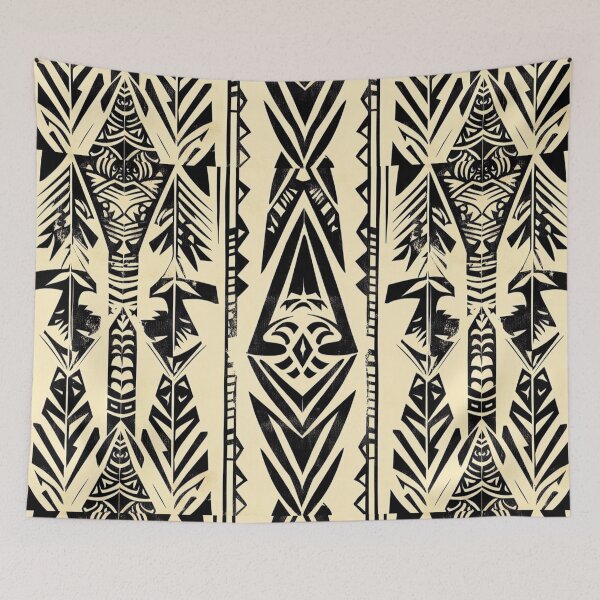 Item preview, Samoan Tribal Tattoo Pattern – Polynesian Spear & Wave Design designed and sold by Myra365Art.