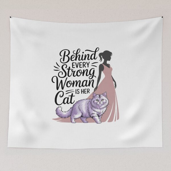 Item preview, Behind Every Strong Woman Is Her Cat designed and sold by Mateusz Majcherek.