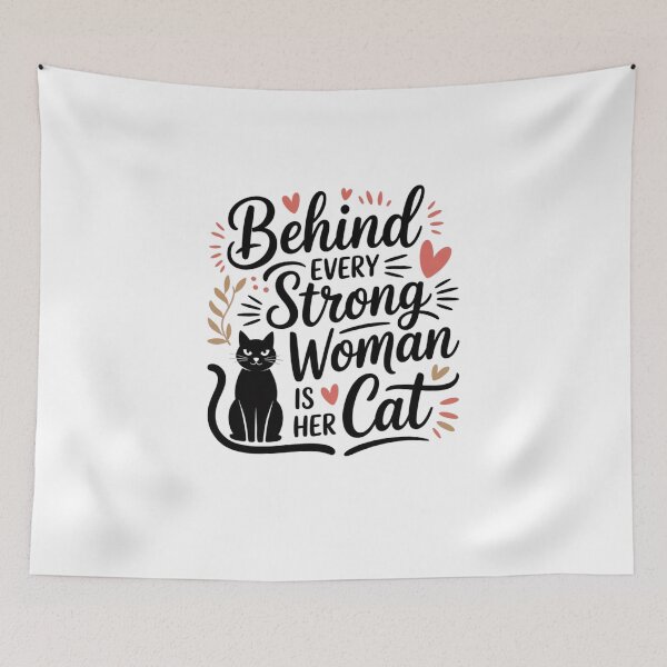 Item preview, Behind Every Strong Woman Is Her Cat designed and sold by Mateusz Majcherek.