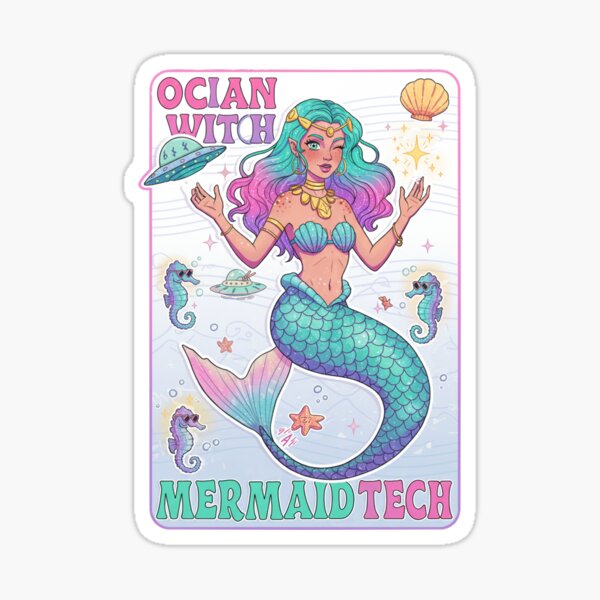 Item preview, Techno Mermaid of Galactic Waves designed and sold by JonelleTshirts.