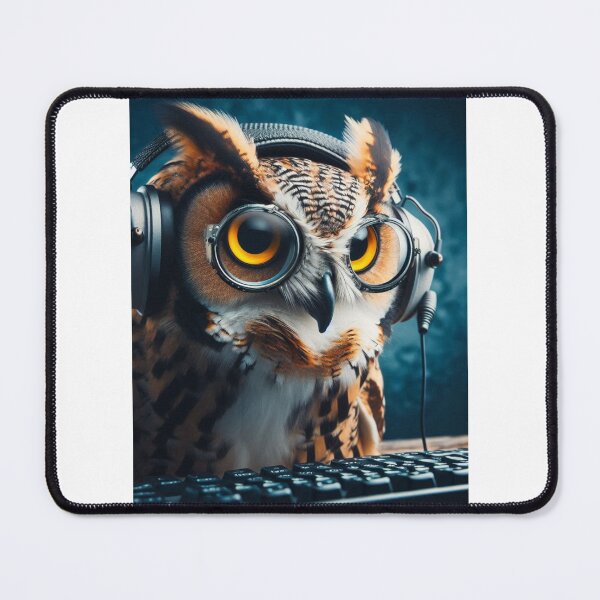Item preview, Gamer Owl – Focused Owl with Futuristic Gaming Goggles designed and sold by ashokreddy343.