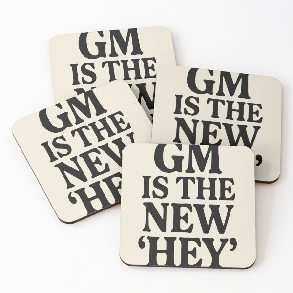Item preview, GM is the New ‘HEY’ – Retro Internet Quote Design designed and sold by StudioCultura.
