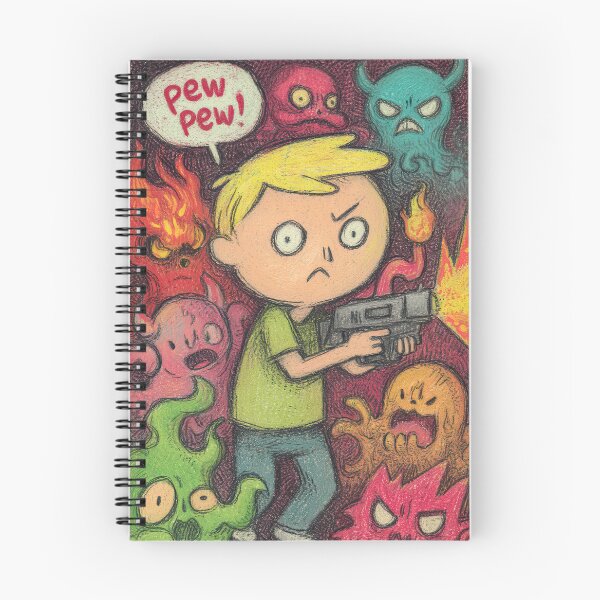 Item preview, Cute Stick Figure Blasting Demons With Pew designed and sold by Piotrek0001.