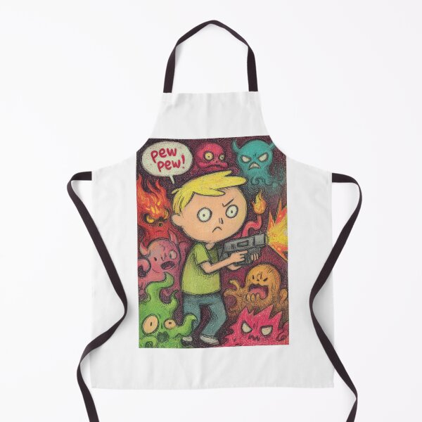 Item preview, Cute Stick Figure Blasting Demons With Pew designed and sold by Piotrek0001.