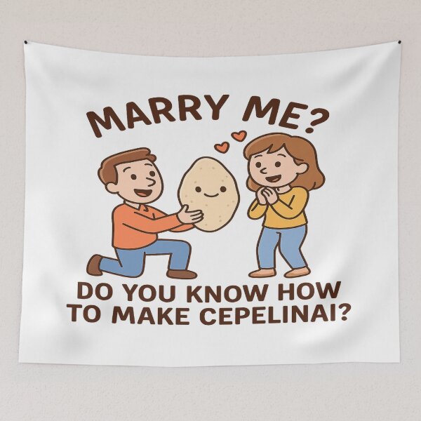 Item preview, Will You Marry Me for Cepelinai? designed and sold by Globalcitytees.