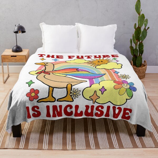 Item preview, Retro The Future Is Inclusive Rainbow LGBTQ Pride Flag Goose designed and sold by SpeedyPrints.