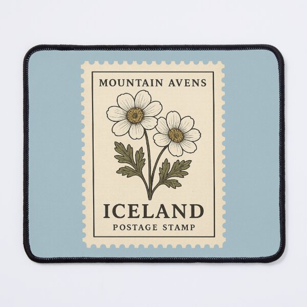 Item preview, Mountain Avens Iceland Postage Stamp Vintage Botanical designed and sold by Planthem.