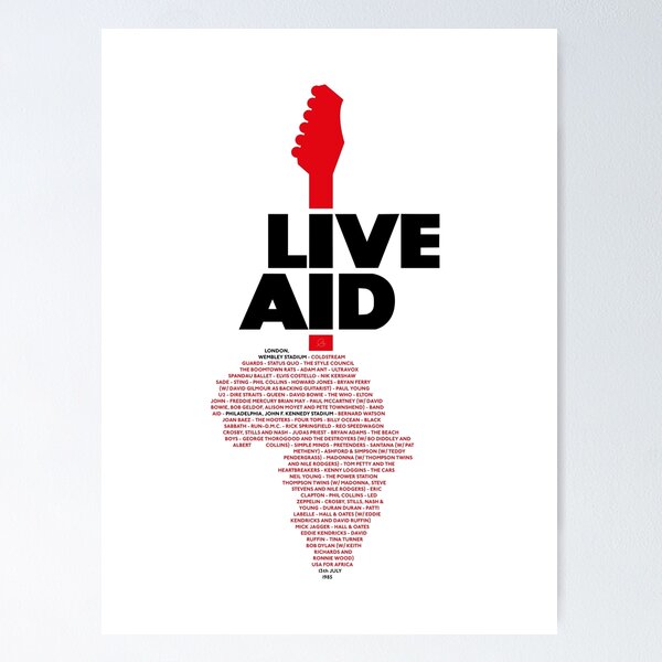 Item preview, Live Aid 1985 black list designed and sold by Andrea Gatti Art.