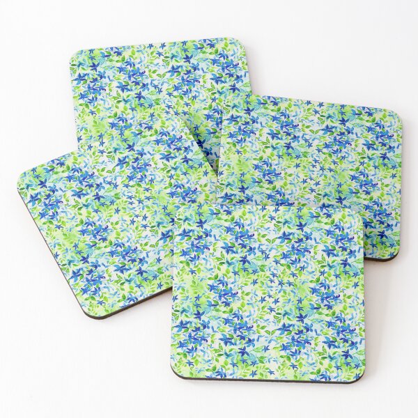 Item preview, Watercolour blue flower garden designed and sold by loopofhappynes.