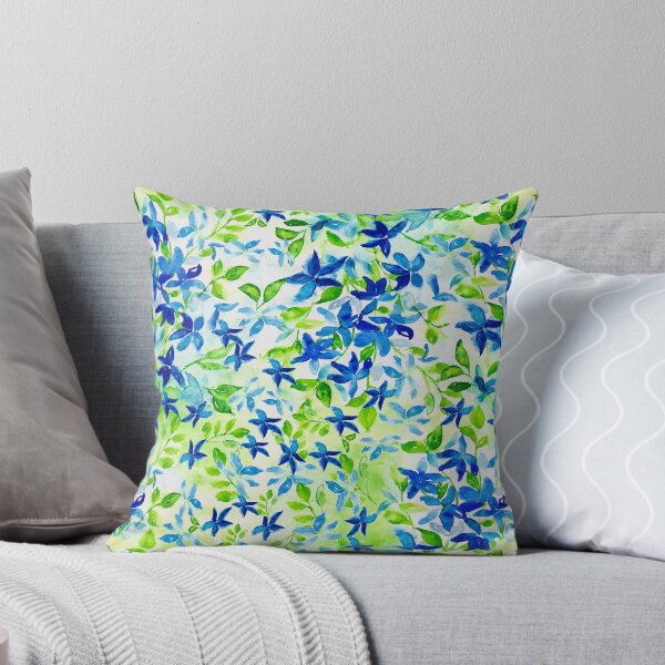 Item preview, Watercolour blue flower garden designed and sold by loopofhappynes.