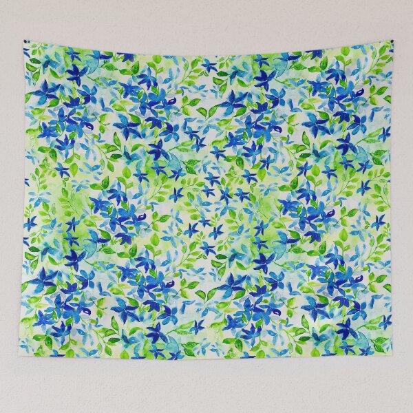 Item preview, Watercolour blue flower garden designed and sold by loopofhappynes.