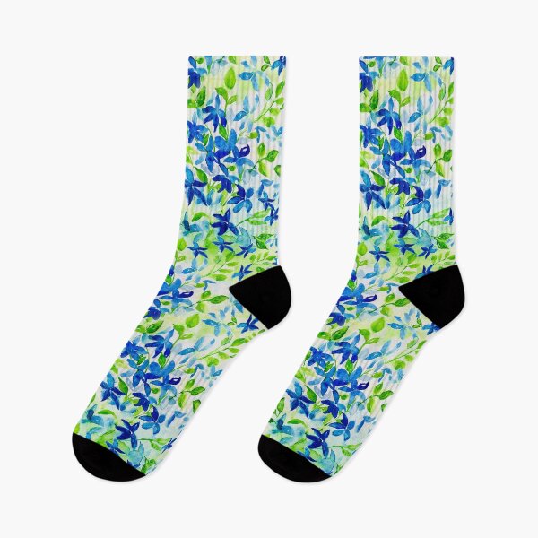 Item preview, Watercolour blue flower garden designed and sold by loopofhappynes.
