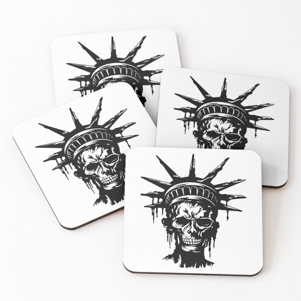 Item preview, Statue of Liberty Skull Skeleton Patriotic Lady Monument designed and sold by inkoutninja.