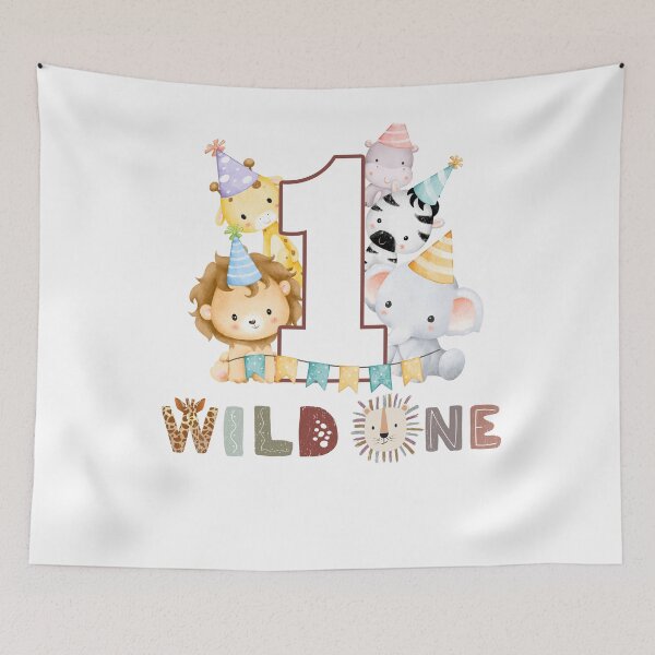 Item preview, Wild One First Birthday Safari Jungle Zoo Animals Party designed and sold by XuanhieuBp.