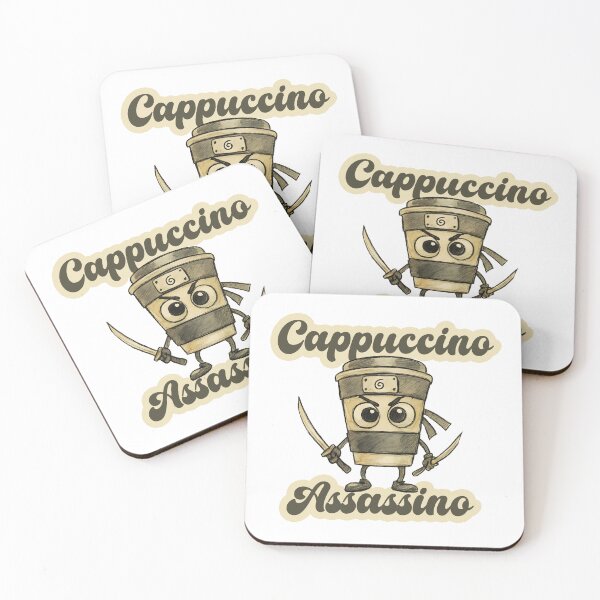 Item preview, Cappuccino Assassino – Pastel Watercolor Brainrot Character designed and sold by EmeraldeaArt.
