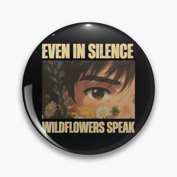 Item preview, Even in Silence, Wildflowers Speak – Aesthetic Nature Quote Art designed and sold by Insomink Studio.