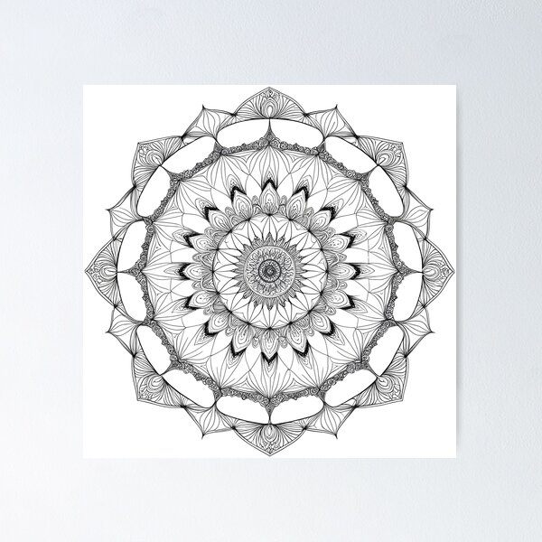 Item preview, Mandala - Intricate geometric patterns black and white  designed and sold by catcurio.