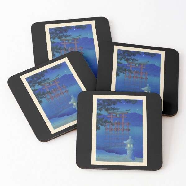 Item preview, Starlit Night at Miyajima by Hasui Kawase | Japanese Night Poster | Japandi Moonlit Landscape Wall Art designed and sold by artofuniverse.
