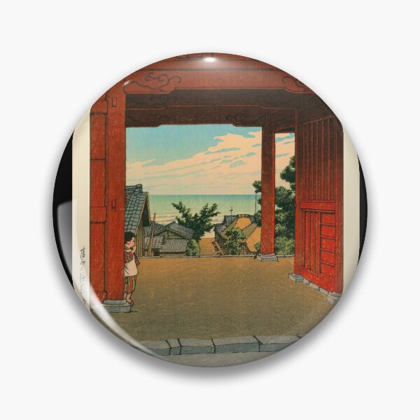 Item preview, Tamon Temple at Hamahagi by Hasui Kawase | Japanese Temple Poster | Japandi Historical Wall Decor designed and sold by artofuniverse.