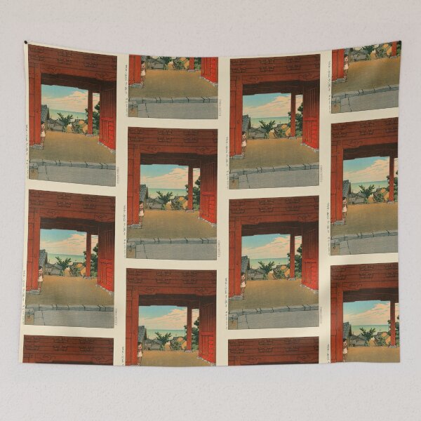 Item preview, Tamon Temple at Hamahagi by Hasui Kawase | Japanese Temple Poster | Japandi Historical Wall Decor designed and sold by artofuniverse.