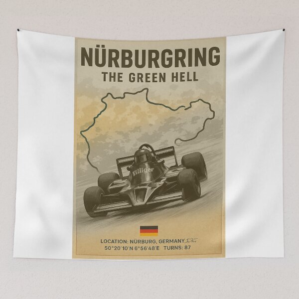 Item preview, Nürburgring the Green Hell vintage poster designed and sold by Racing Art Store 2025.