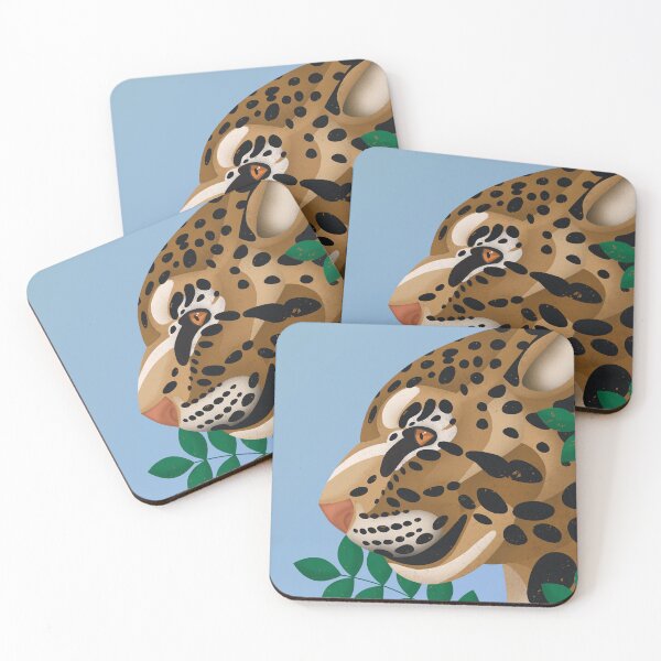 Aperçu de l'œuvre Décoration murale Jaguar avec feuilles créée et vendue par Gamer's Delight.