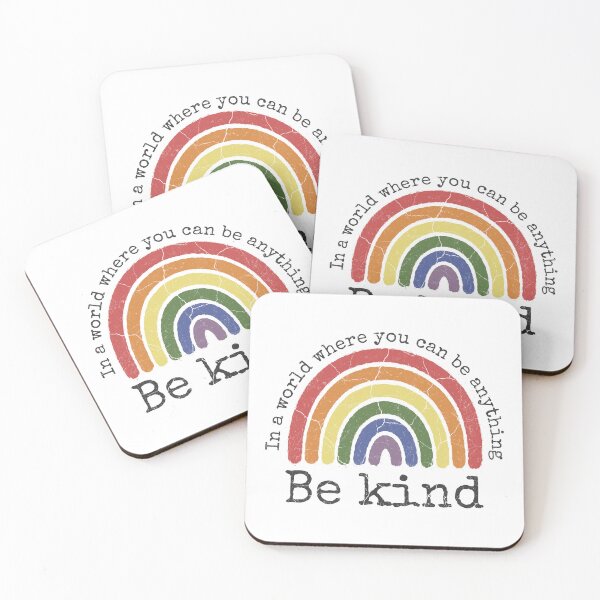 Item preview, Be Kind – Retro Rainbow (for Light Backgrounds) designed and sold by Probably Fine Designs.