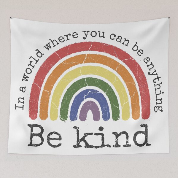 Item preview, Be Kind – Retro Rainbow (for Light Backgrounds) designed and sold by Probably Fine Designs.