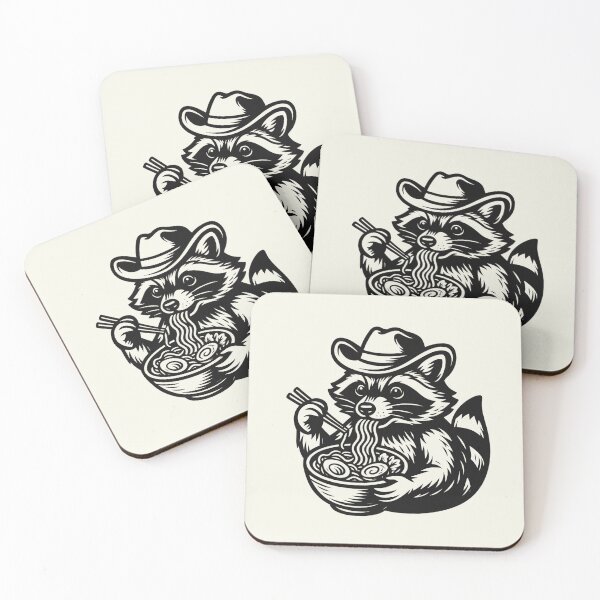 Item preview, Raccoon Eating Ramen Japanese Noodles Cowboy Hat Vintage T-Shirt designed and sold by SunfullyYours.