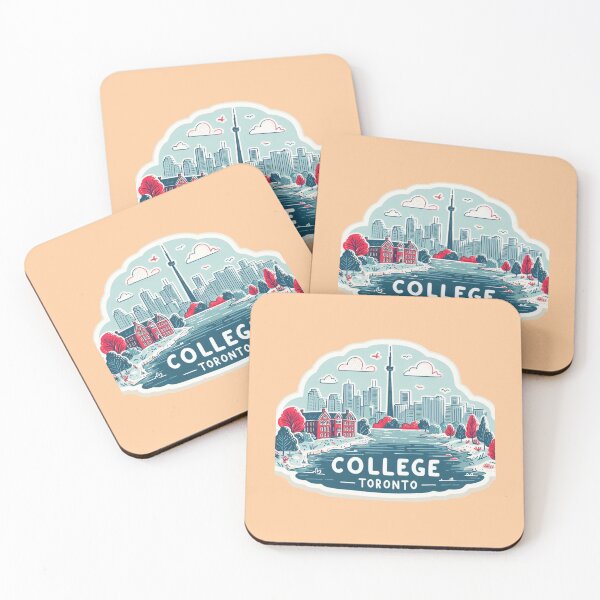 Item preview, College Toronto Canada Minimalist Watercolor Cityscape Sticker,  designed and sold by PaintMeWorld.