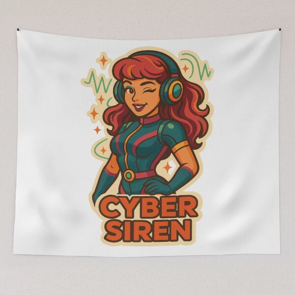 Item preview, Cyber Mermaid Retrowave Pop designed and sold by JonelleTshirts.