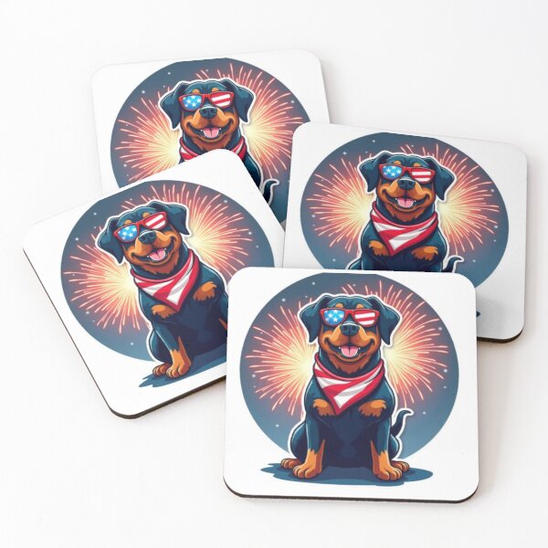 Item preview, USA Dog with Flag Scarf & Fireworks designed and sold by CreatvShop.