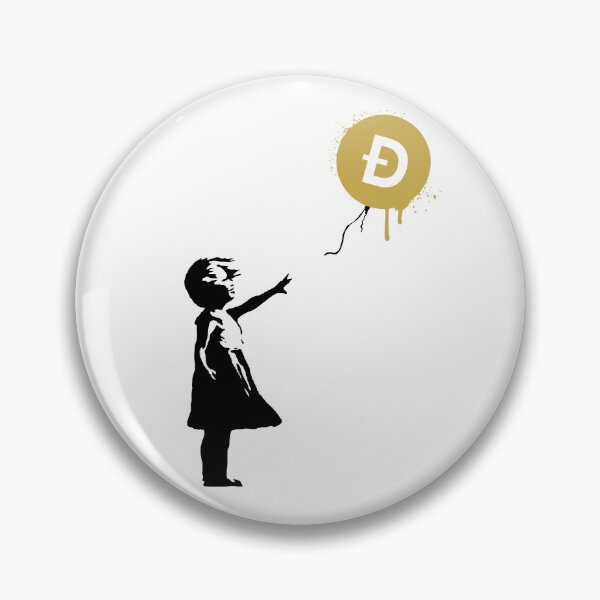 Item preview, Banksy Balloon Girl Dogecoin Logo Spray designed and sold by createmvt.