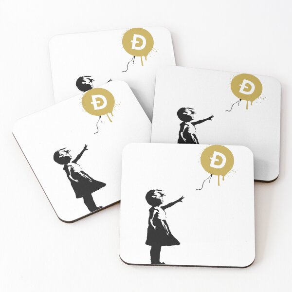 Item preview, Banksy Balloon Girl Dogecoin Logo Spray designed and sold by createmvt.