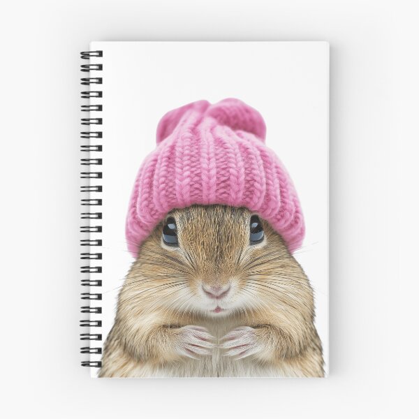 Item preview, Cozy Gerbil Wearing Pink Winter Hat Trendy Animal Fashion Artwork designed and sold by LazyOwlStore.