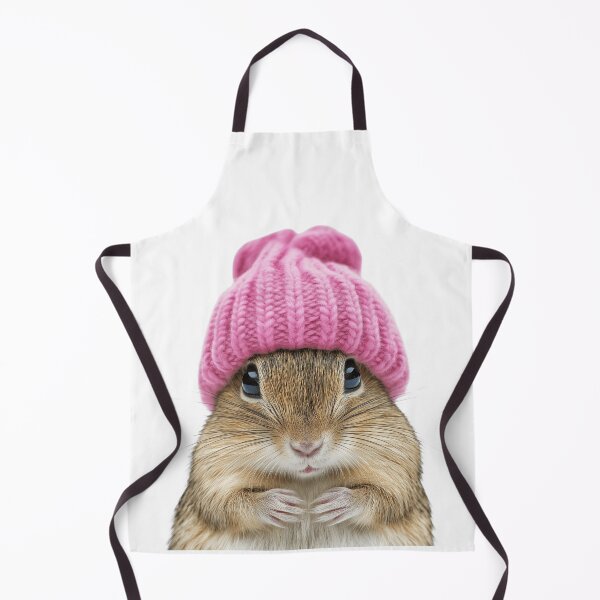 Item preview, Cozy Gerbil Wearing Pink Winter Hat Trendy Animal Fashion Artwork designed and sold by LazyOwlStore.